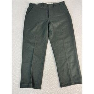 Vintage Melton Wintermaster Pants Mens 36x28 Green Wool Suspender Buttons